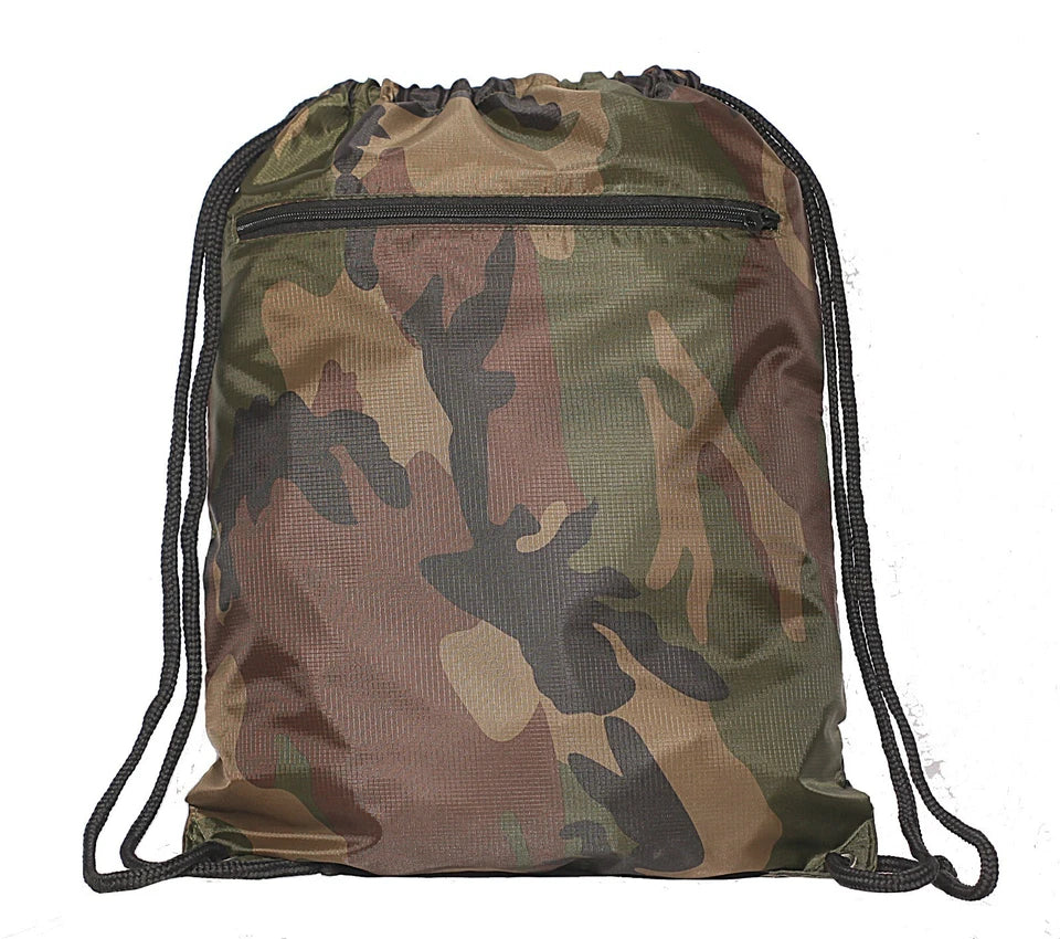 Premium Drawstring Bag Gym Sack Swim School PE Bag Zip Pocket Gym Backpack