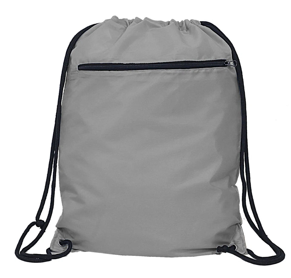 Premium Drawstring Bag Gym Sack Swim School PE Bag Zip Pocket Gym Backpack