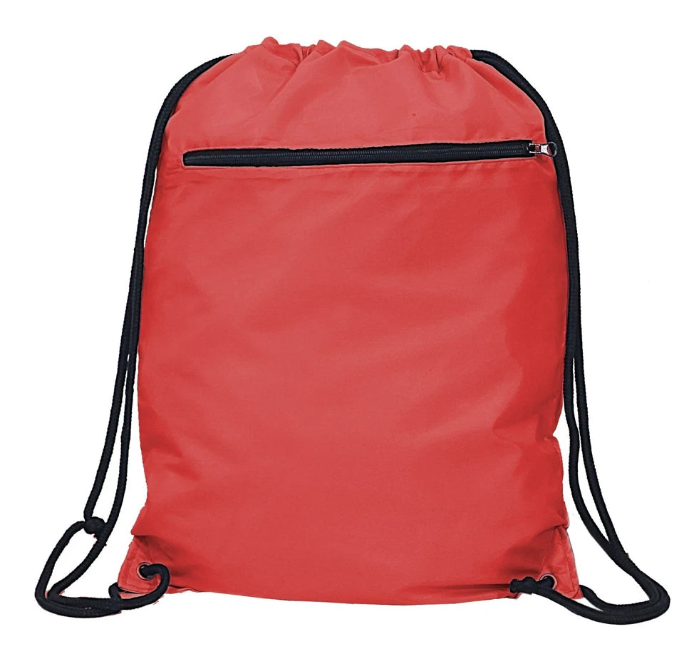 Premium Drawstring Bag Gym Sack Swim School PE Bag Zip Pocket Gym Backpack