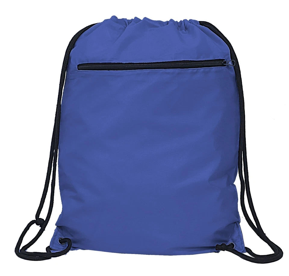 Premium Drawstring Bag Gym Sack Swim School PE Bag Zip Pocket Gym Backpack