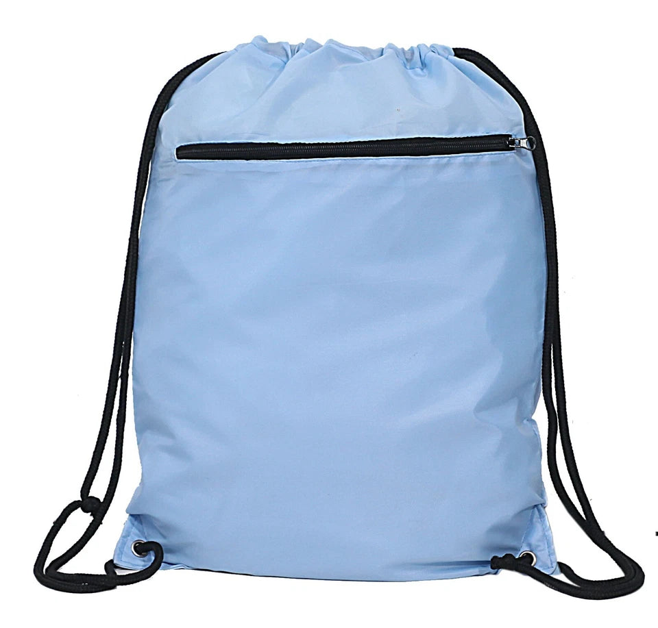 Premium Drawstring Bag Gym Sack Swim School PE Bag Zip Pocket Gym Backpack