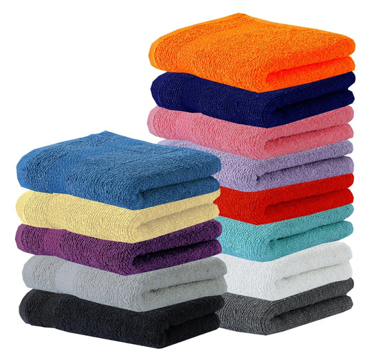 1-24 Premium 100% Egyptian Cotton Face Towels Flannels Wash Cloth Hanging Loop